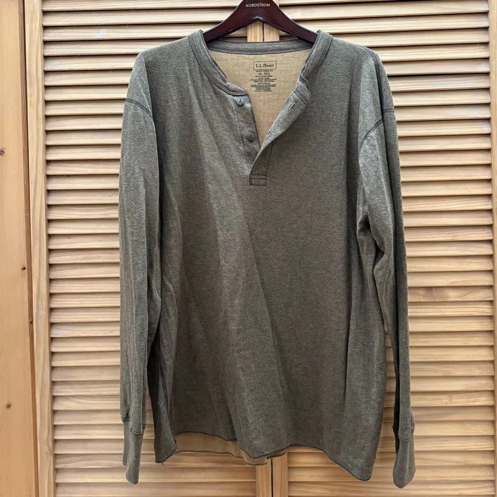 L.L. Bean Men's two layer river drivers Henley long sleeve size XL